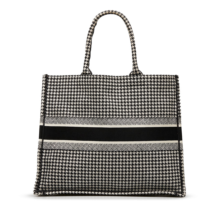 Dior Large Houndstooth Book Tote Black - GABY PARIS