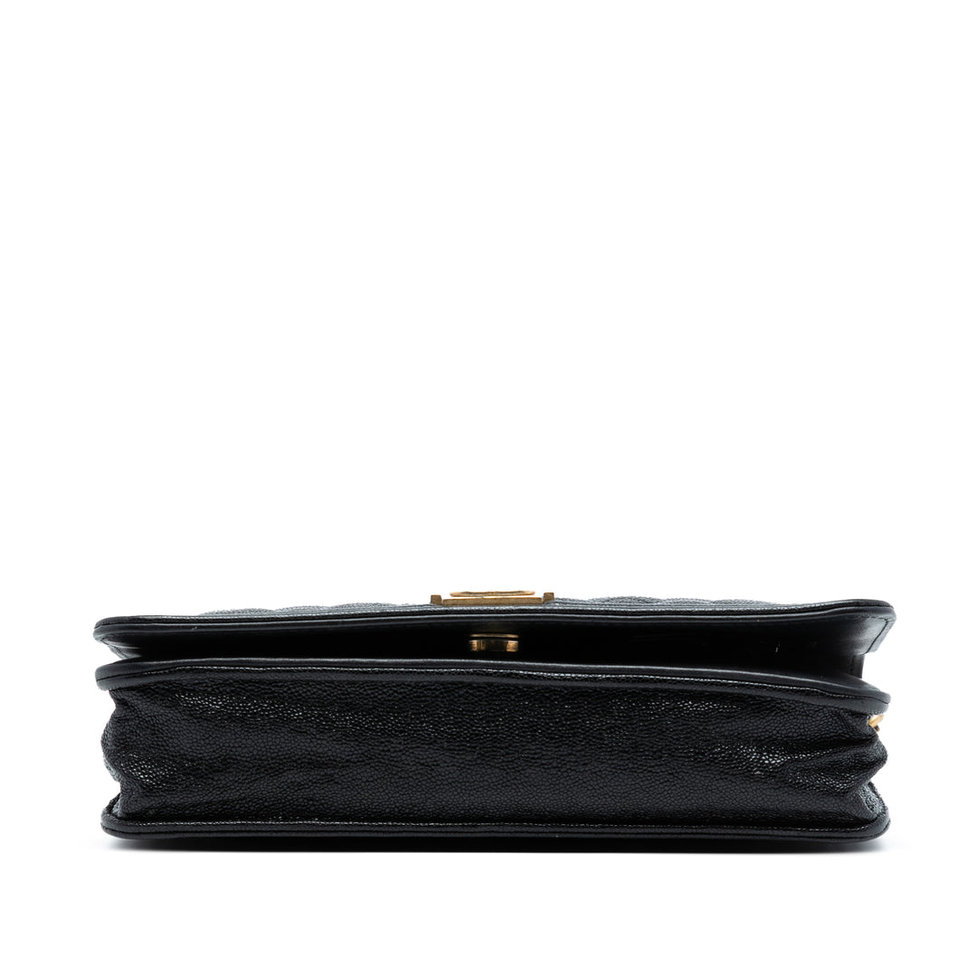 Chanel Matelassé Boy Wallet on Chain Cuir caviar Noir