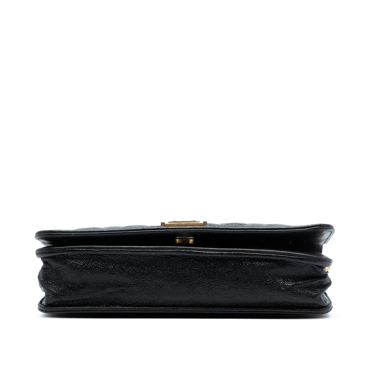 Chanel Matelassé Boy Wallet on Chain Cuir caviar Noir