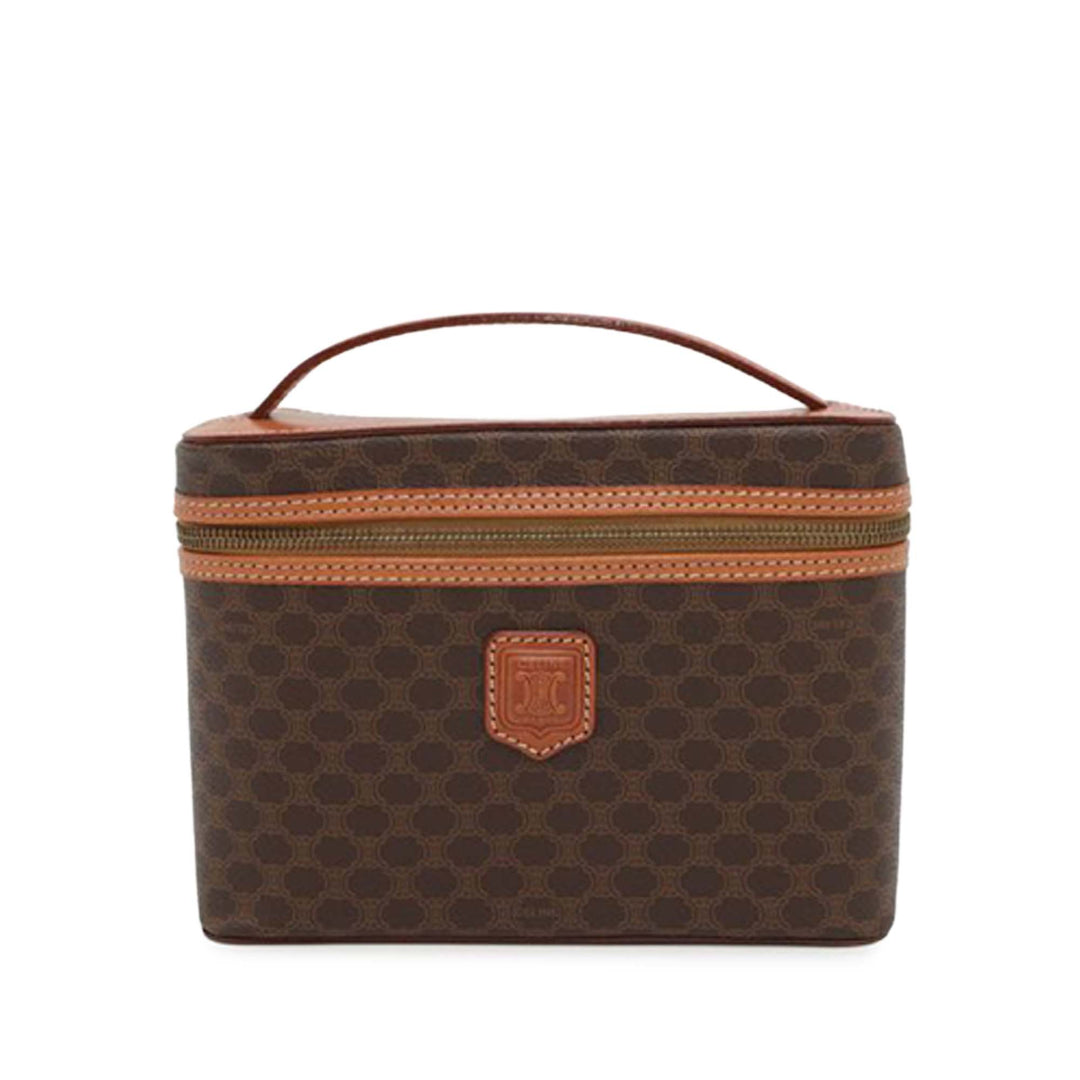 Macadam Coated Canvas Vanity Bag Brown - Gaby Paris