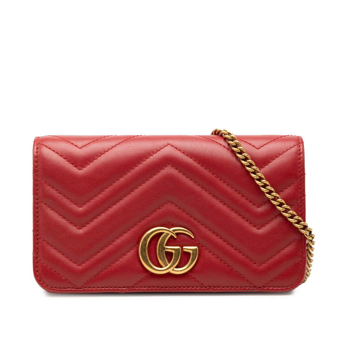 Gucci Mini GG Marmont Matelasse Cuir de veau Wallet on Chain