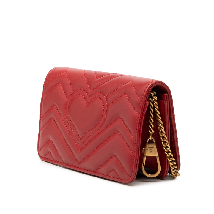 Gucci Mini GG Marmont Matelasse Cuir de veau Wallet on Chain