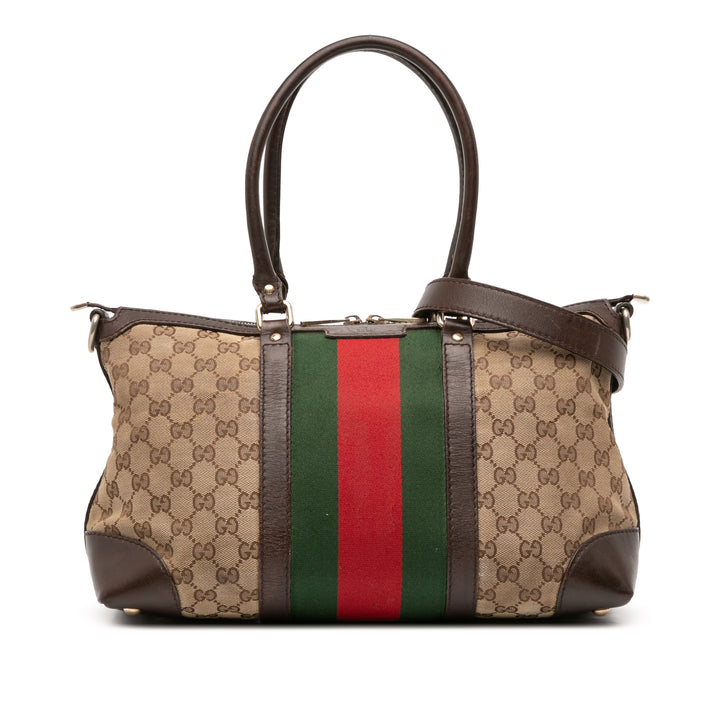 Gucci GG Toile Web Sac cartable Marron