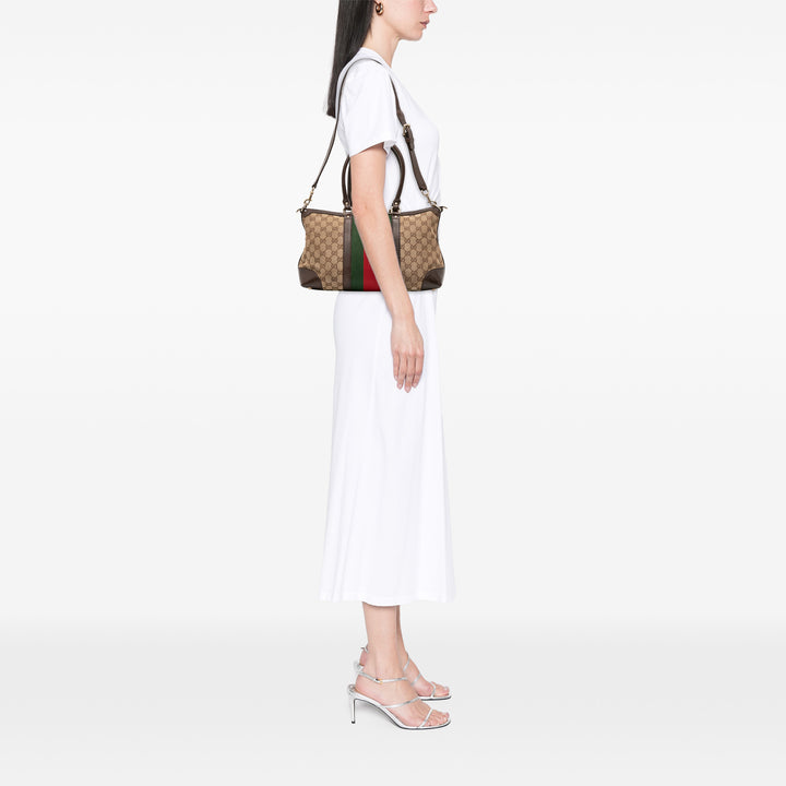 Gucci GG Toile Web Sac cartable Marron
