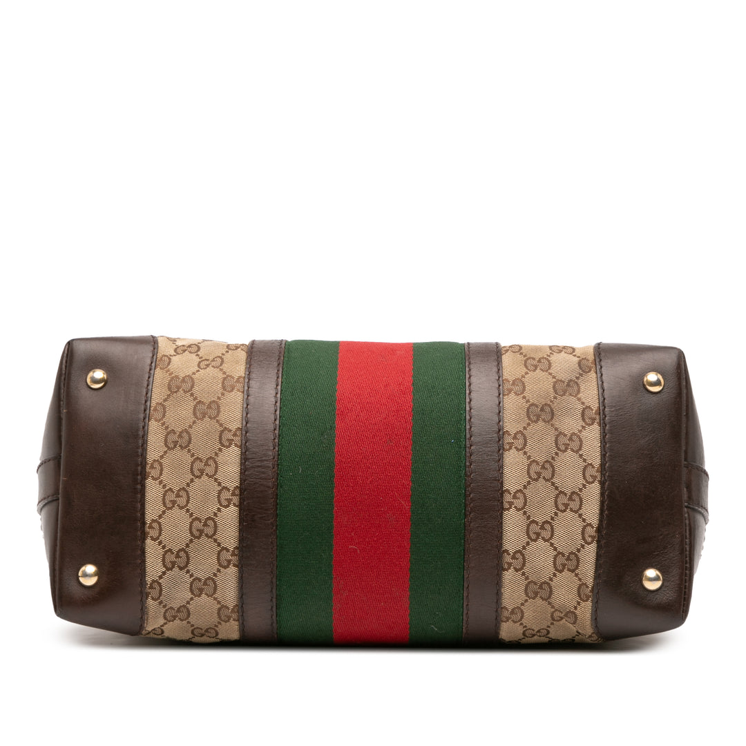 Gucci GG Toile Web Sac cartable Marron