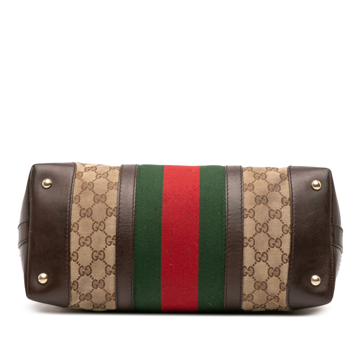 Gucci GG Toile Web Sac cartable Marron