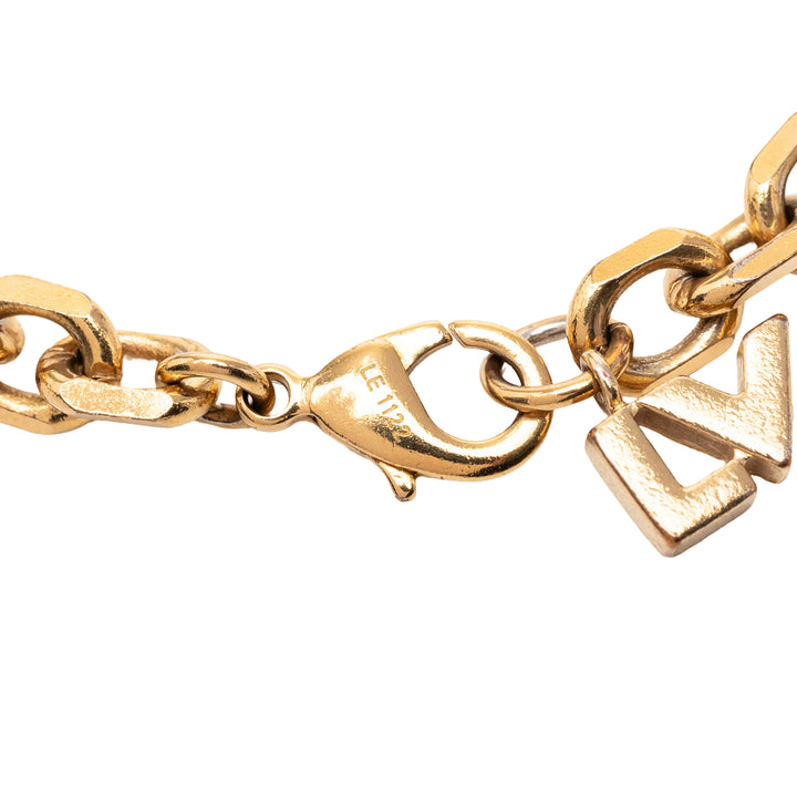 Louis Vuitton plaqué Brass et Strass Love Letters Charm Bracelet