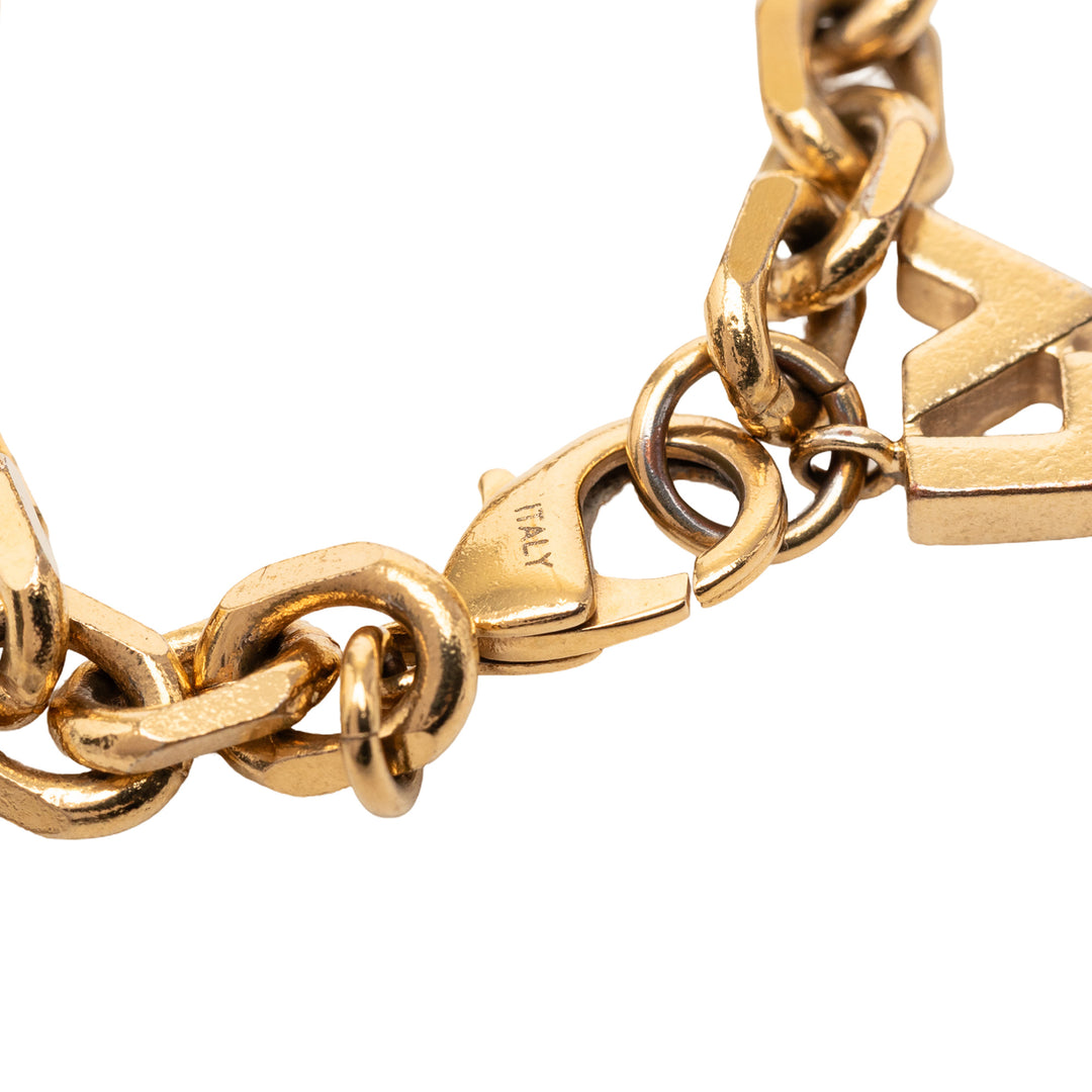 Louis Vuitton plaqué Brass et Strass Love Letters Charm Bracelet