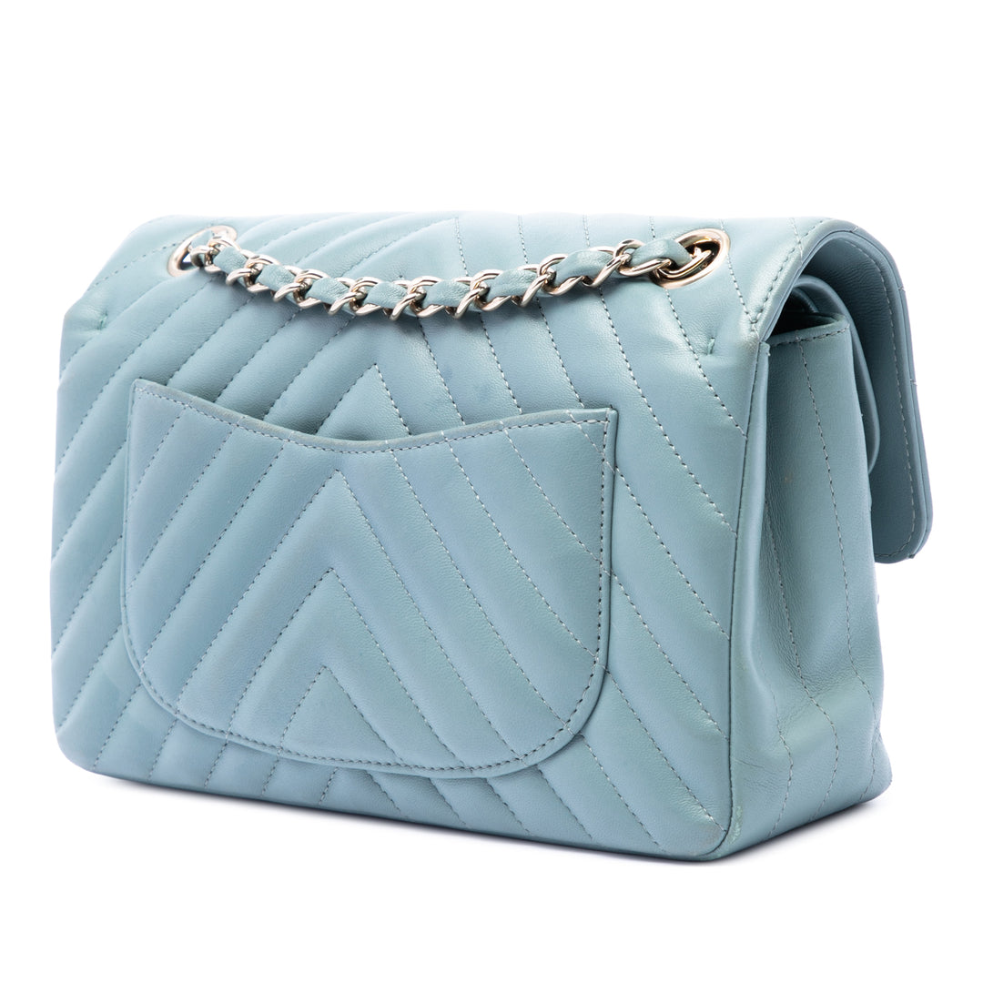 Chanel Small Classic Chevron Cuir d’agneau Double rabat
