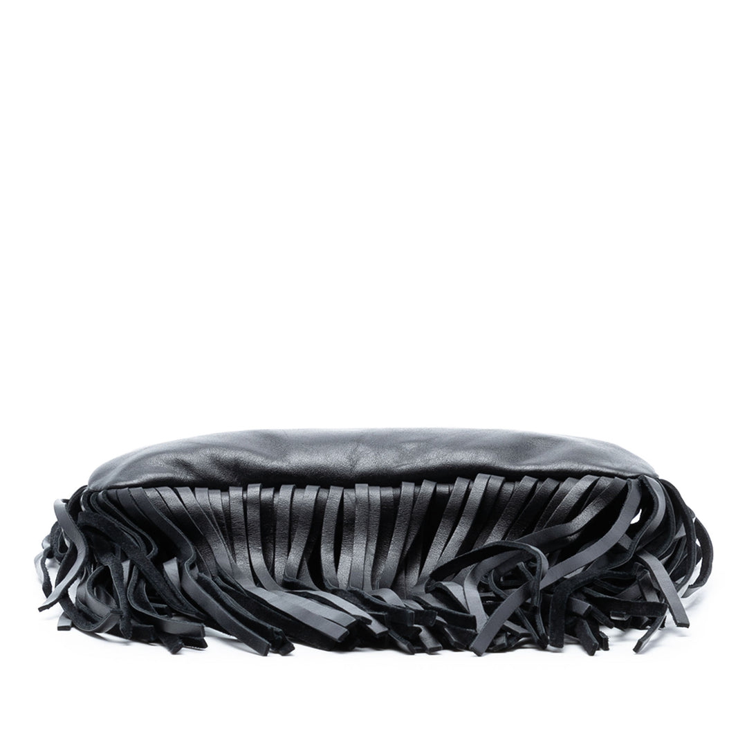 Saint Laurent Cuir de veau Monogram Fringe Sac porté croisé