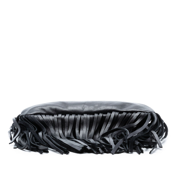 Saint Laurent Cuir de veau Monogram Fringe Sac porté croisé