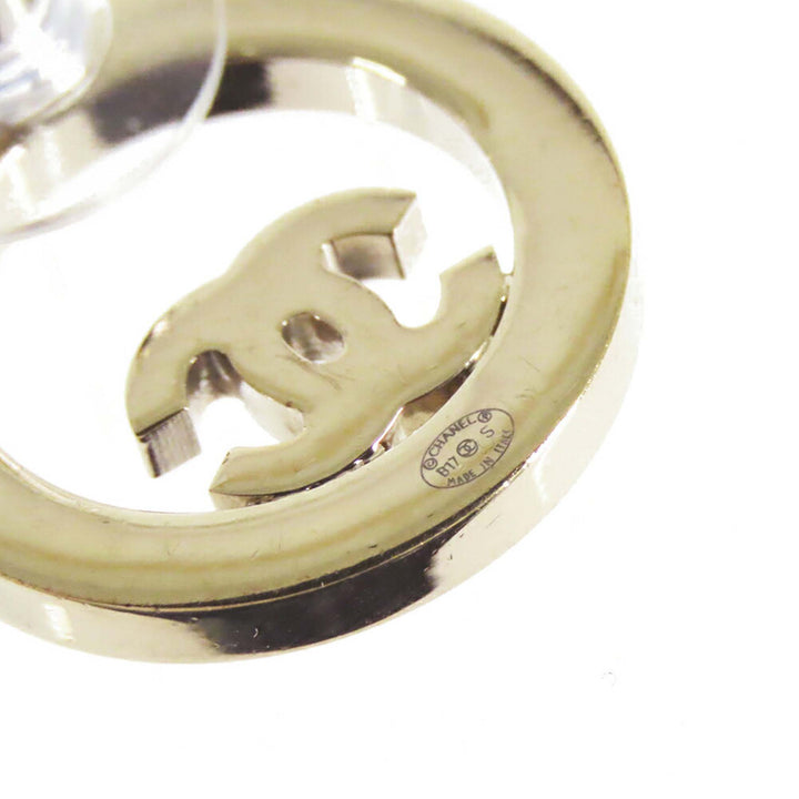 Chanel CC plaqué Strass Rond Bullet Back Boucles d’oreilles