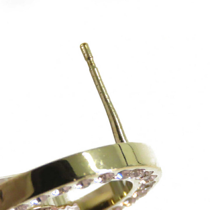 Chanel CC plaqué Strass Rond Bullet Back Boucles d’oreilles