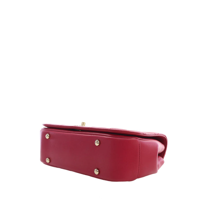 Chanel Sac à main Matelassé Carry Chic à rabat Petit Cuir d'agneau Rouge – vue 15 – GABY PARIS