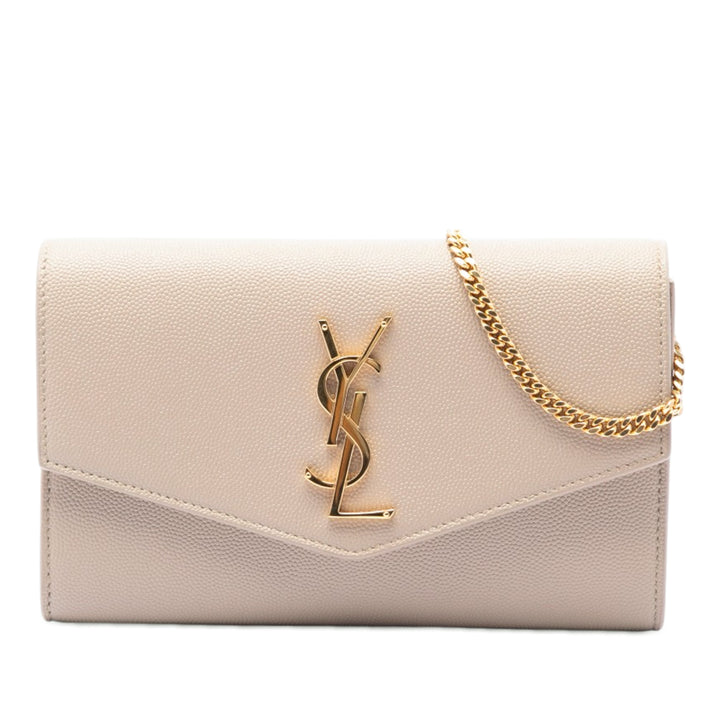 Saint Laurent Grain De Poudre Uptown Chain Portefeuille