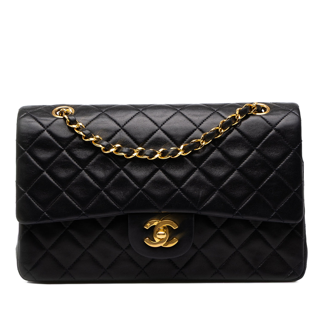 Chanel Classic Double rabat Moyen Cuir d'agneau Noir – vue principale – GABY PARIS