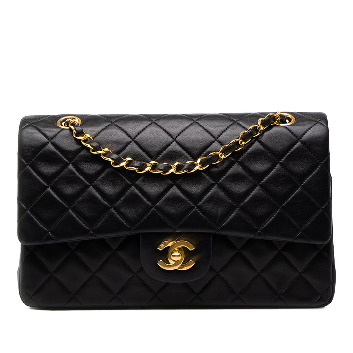 Chanel Classic Double rabat Moyen Cuir d'agneau Noir – vue principale – GABY PARIS