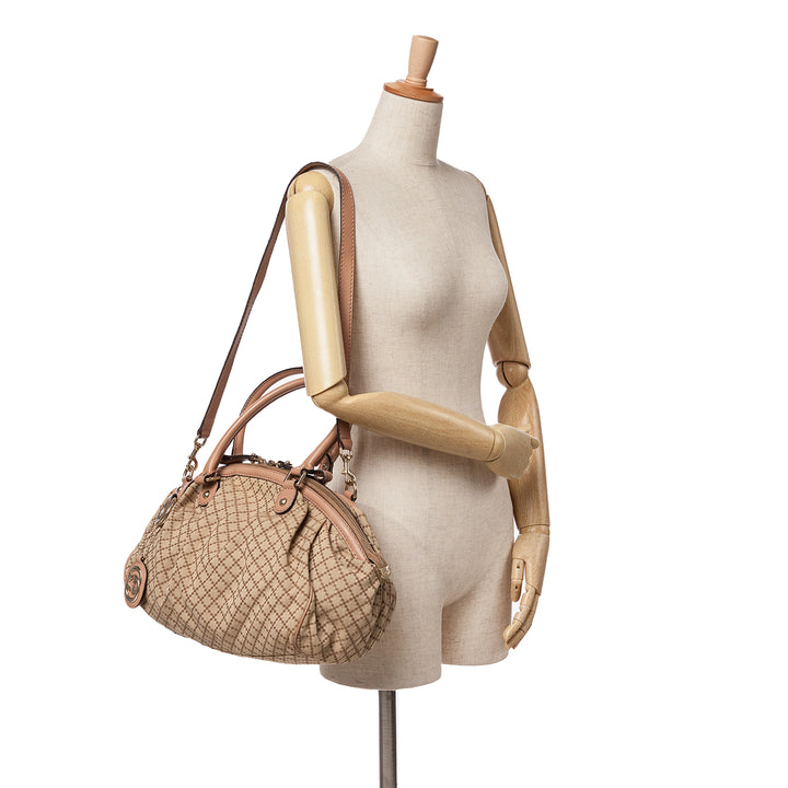 Diamante Canvas Sukey Satchel Brown - Gaby Paris