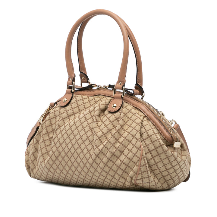 Diamante Canvas Sukey Satchel Brown - Gaby Paris