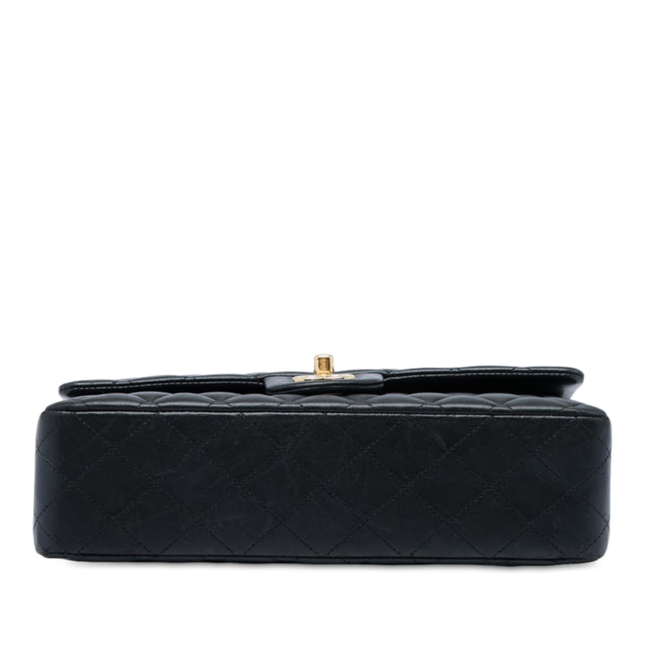 Classic Double rabat Moyen Cuir d'agneau Noir