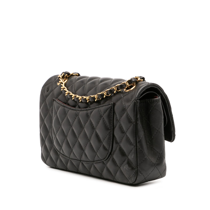Chanel Medium Classic Cuir d’agneau Double rabat Noir