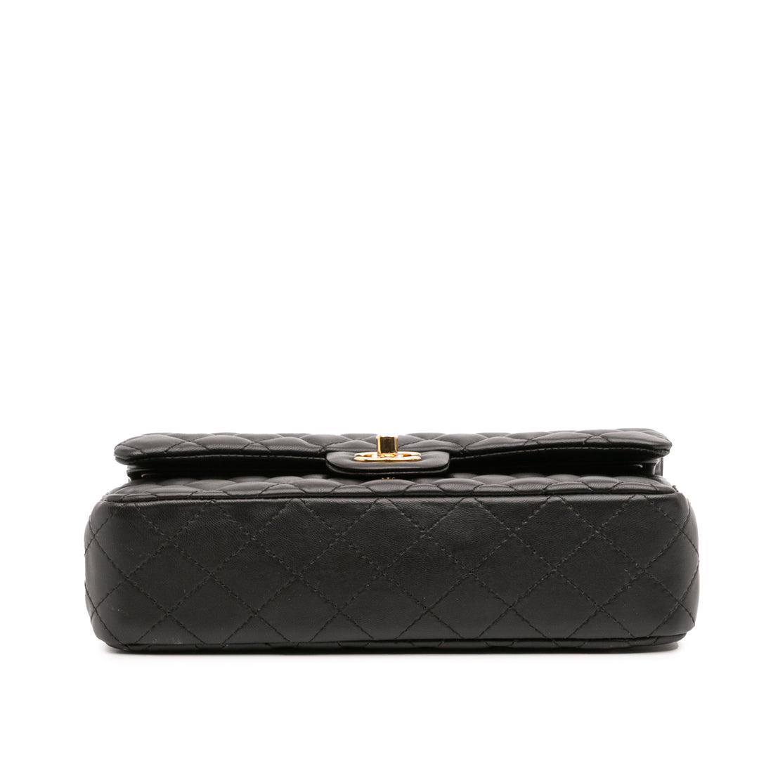 Chanel Medium Classic Cuir d’agneau Double rabat Noir