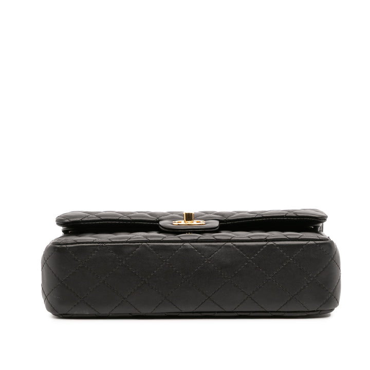 Chanel Medium Classic Cuir d’agneau Double rabat Noir