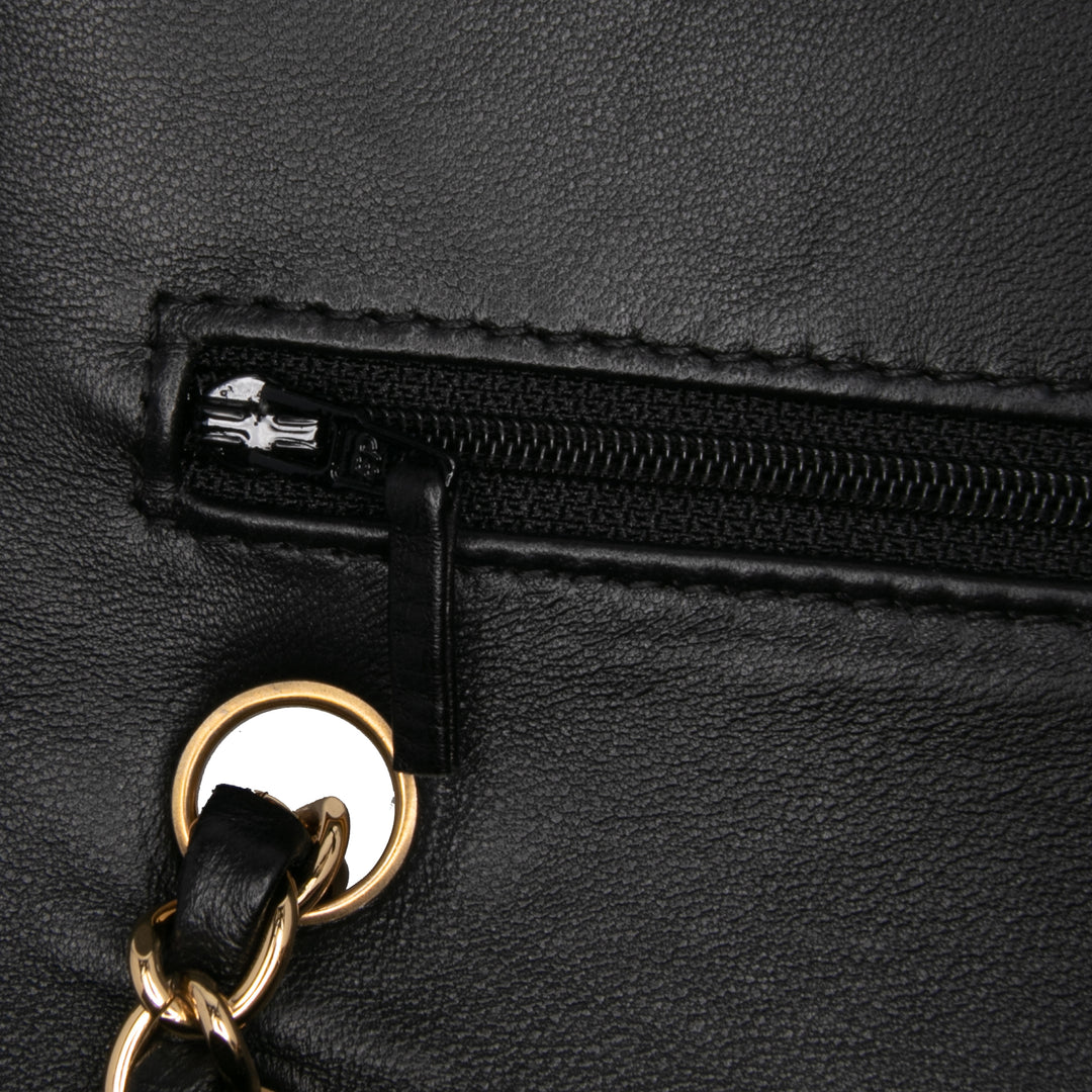 Chanel Medium Classic Cuir d’agneau Double rabat Noir