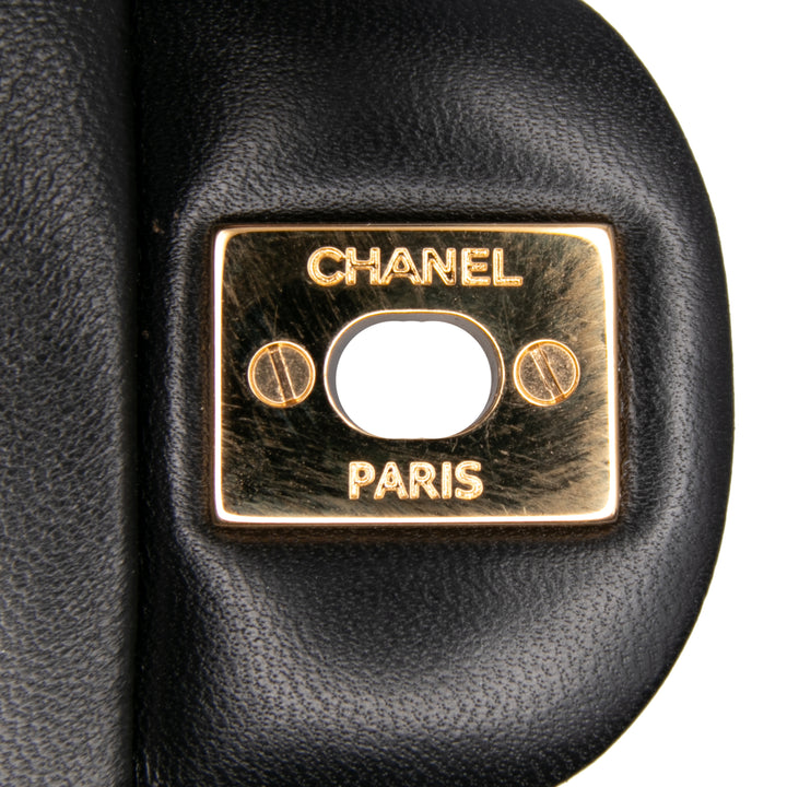 Chanel Medium Classic Cuir d’agneau Double rabat Noir