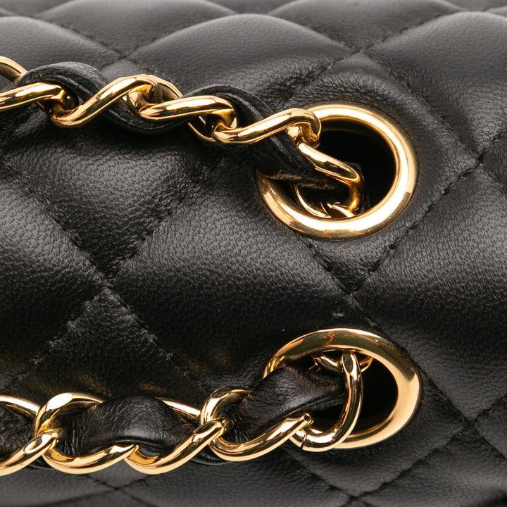 Chanel Medium Classic Cuir d’agneau Double rabat Noir