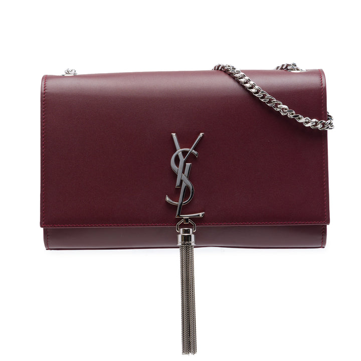 Classic Kate Pompon Sac Moyen Cuir de veau lisse Rouge