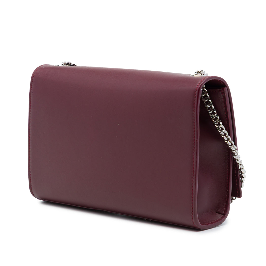 Classic Kate Pompon Sac Moyen Cuir de veau lisse Rouge