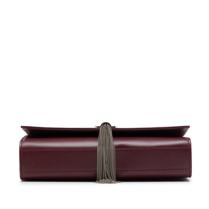 Classic Kate Pompon Sac Moyen Cuir de veau lisse Rouge