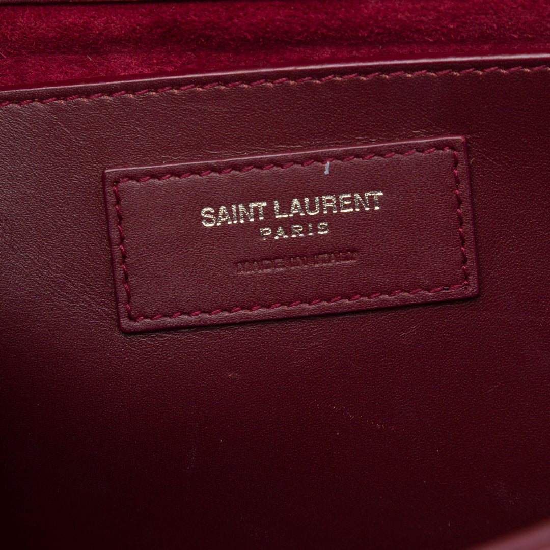 Classic Kate Pompon Sac Moyen Cuir de veau lisse Rouge