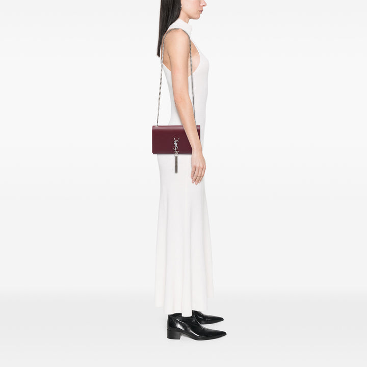 Classic Kate Pompon Sac Moyen Cuir de veau lisse Rouge