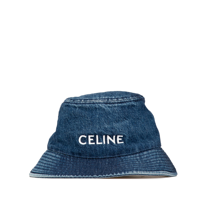 Denim Logo Bucket Hat Blue - Gaby Paris