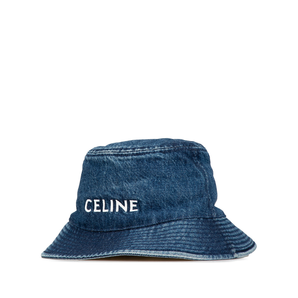 Denim Logo Bucket Hat Blue - Gaby Paris