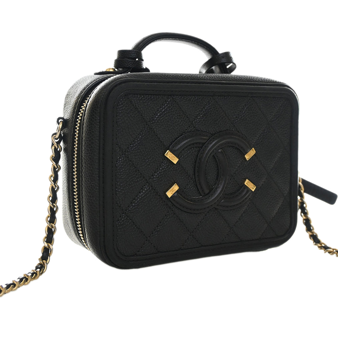 CC Filigree Vanity Petit Cuir caviar Noir