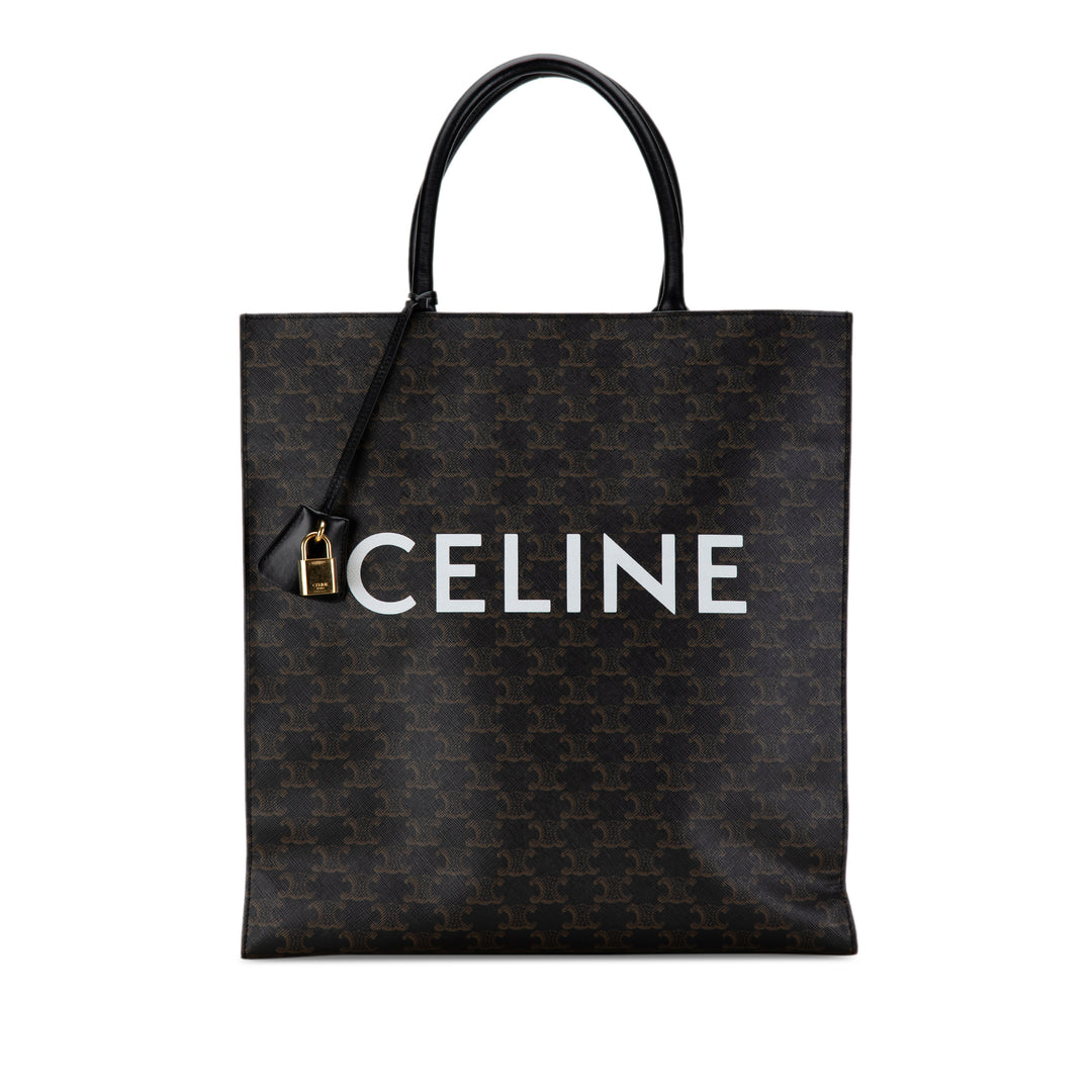 Large Triomphe Cabas Vertical Tote Black - Gaby Paris