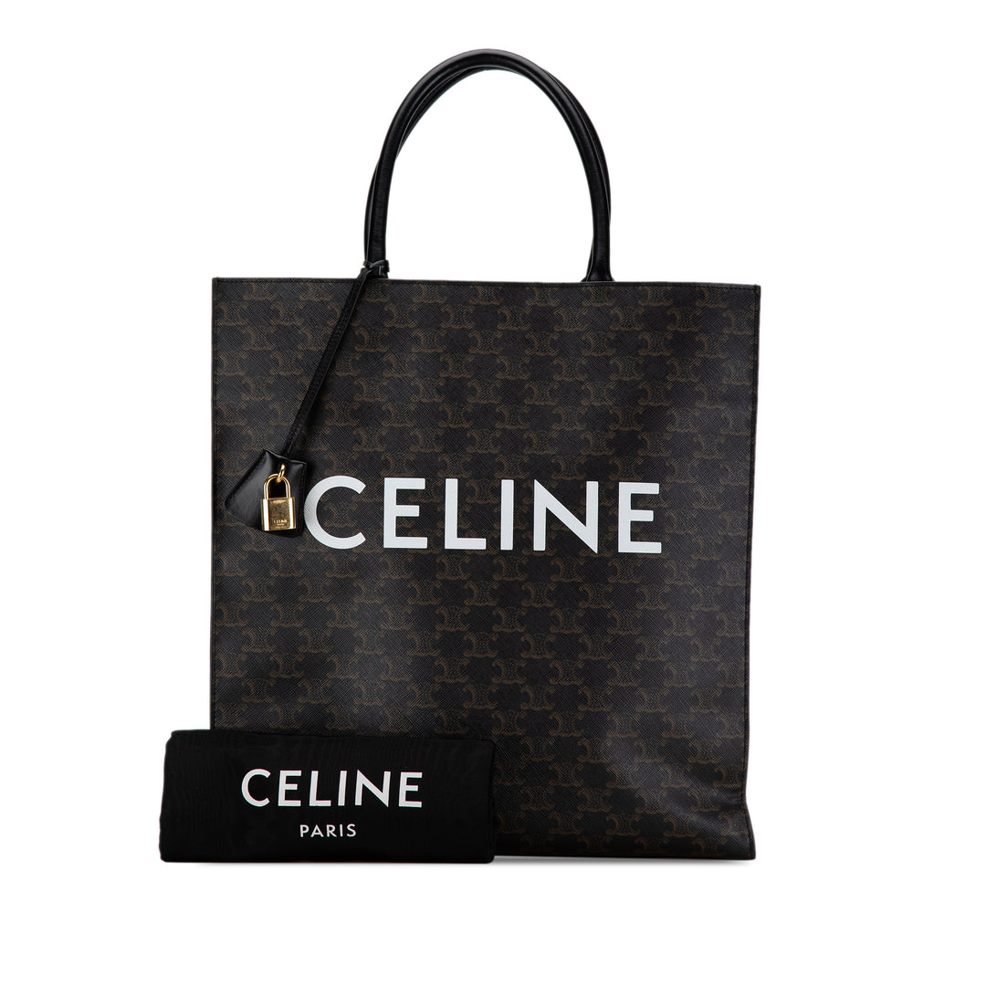 Large Triomphe Cabas Vertical Tote Black - Gaby Paris