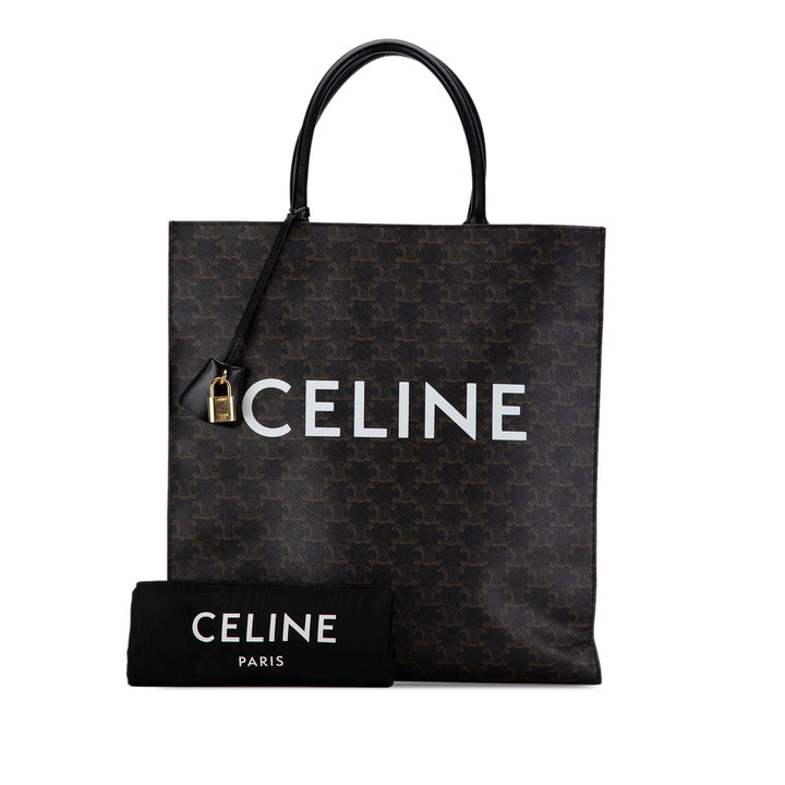 Large Triomphe Cabas Vertical Tote Black - Gaby Paris