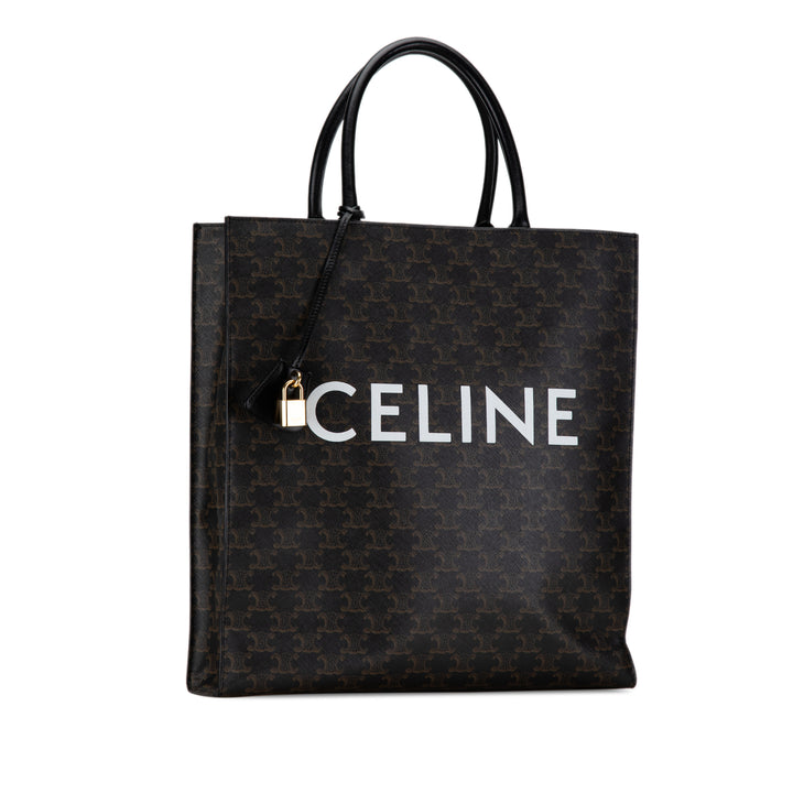 Large Triomphe Cabas Vertical Tote Black - Gaby Paris