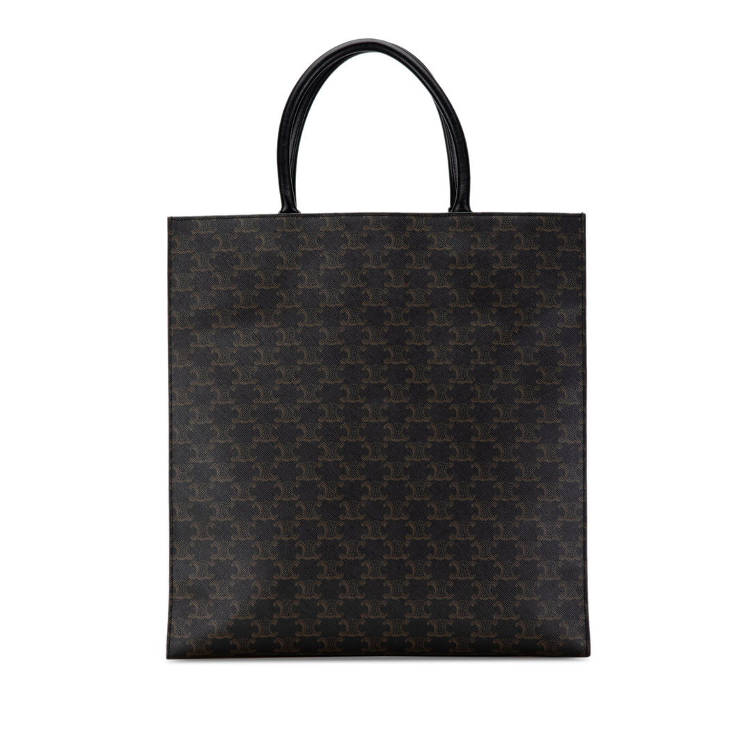 Large Triomphe Cabas Vertical Tote Black - Gaby Paris