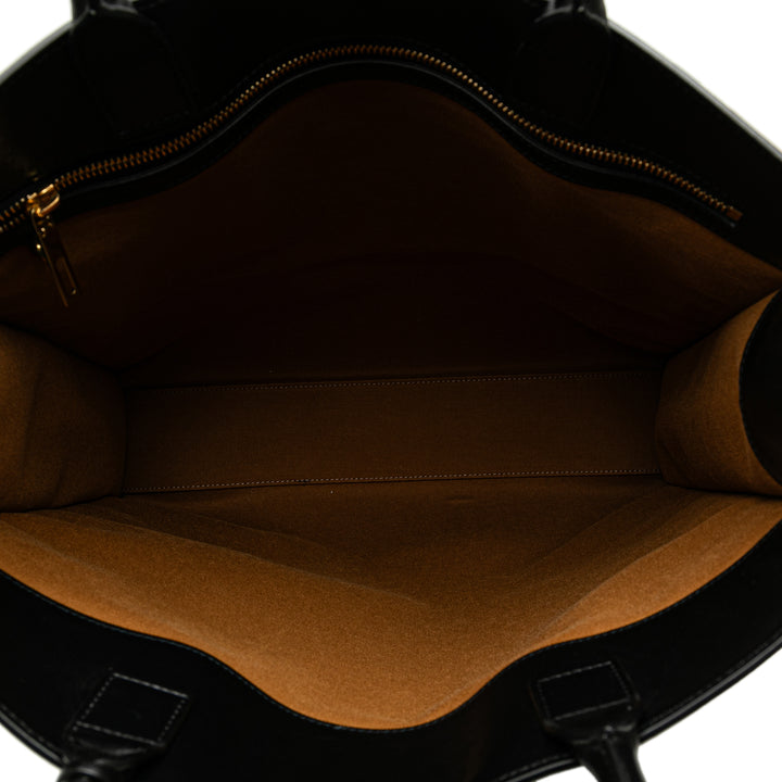 Large Triomphe Cabas Vertical Tote Black - Gaby Paris