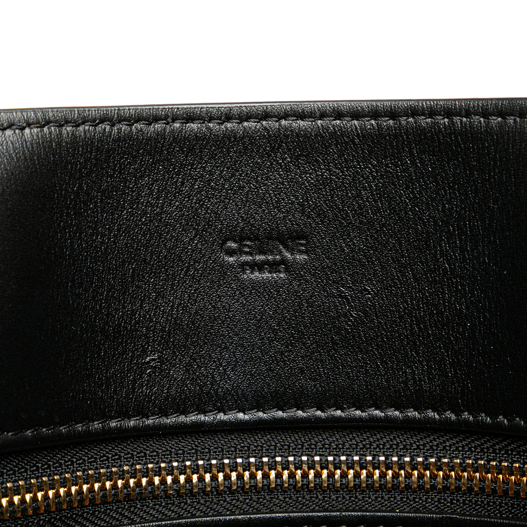 Large Triomphe Cabas Vertical Tote Black - Gaby Paris