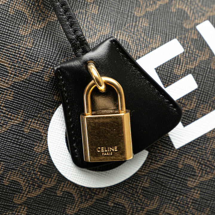 Large Triomphe Cabas Vertical Tote Black - Gaby Paris