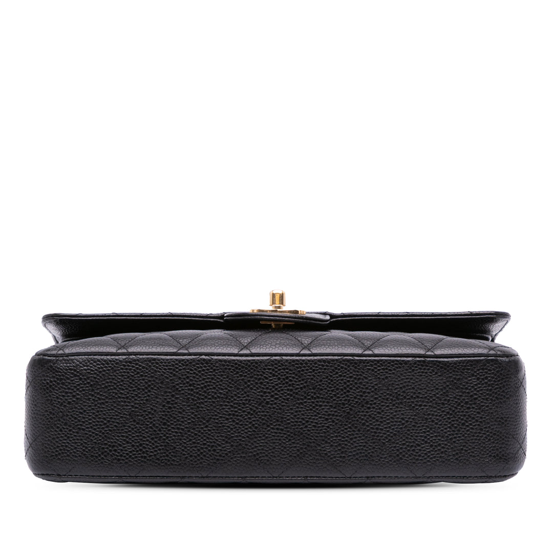 Medium Classic Caviar Double Flap Black - Gaby Paris