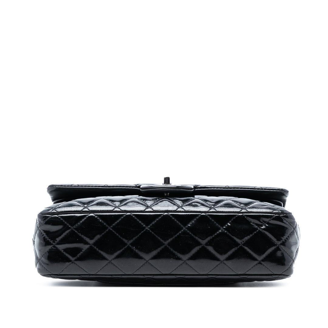 Chanel Medium Classic Cuir verni Double rabat