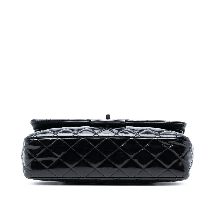 Chanel Medium Classic Cuir verni Double rabat