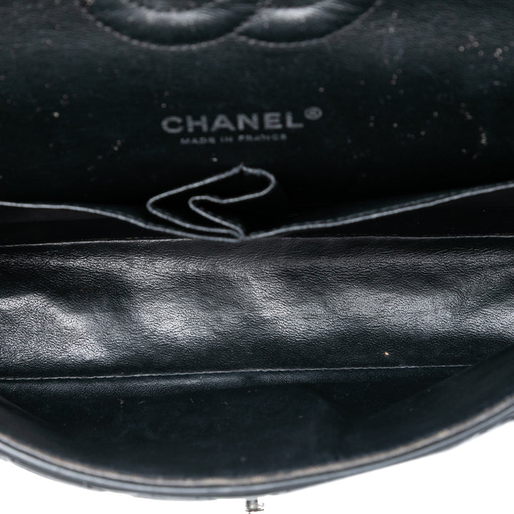 Chanel Medium Classic Cuir verni Double rabat